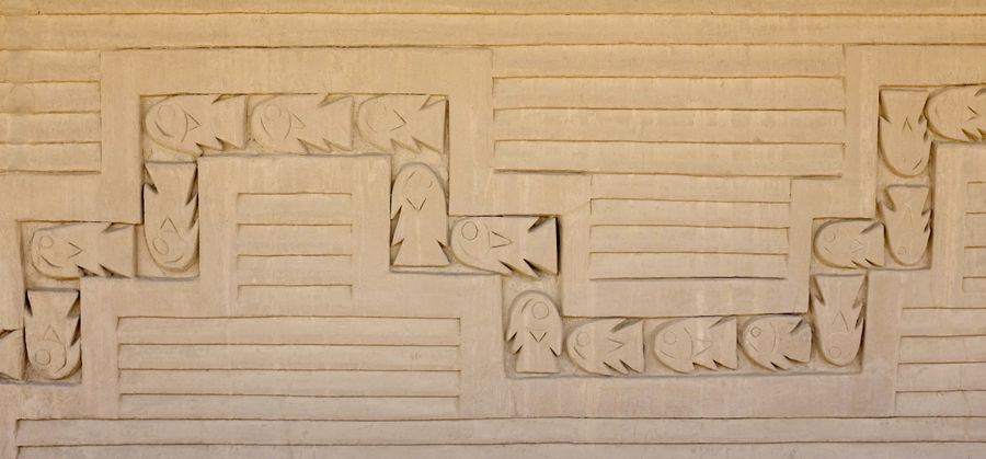 Wall with fish at Chan Chan